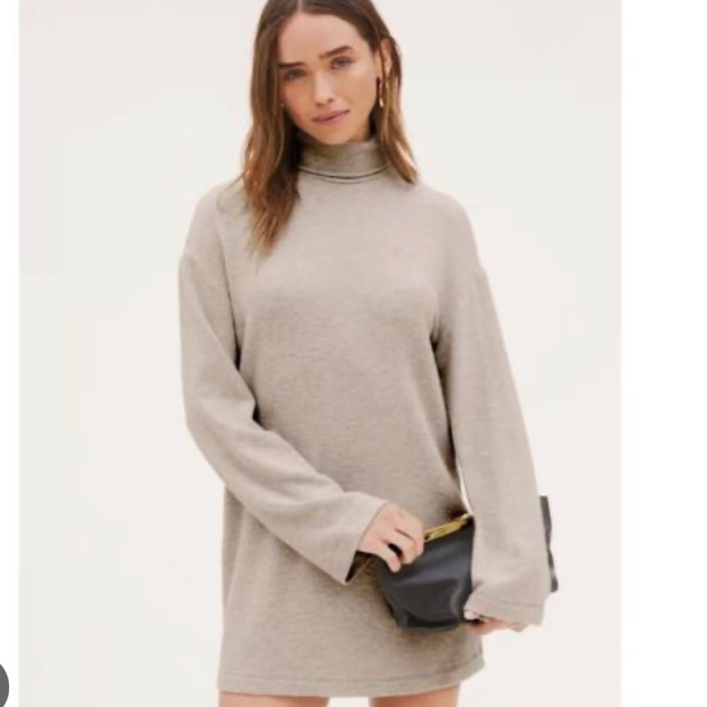 Reformation Aspen Turtleneck Dress in Grey XS